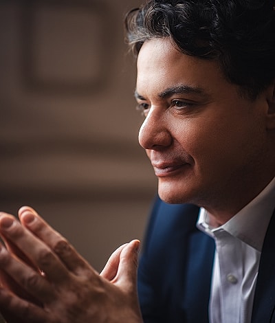 Business meeting between two professional individuals.